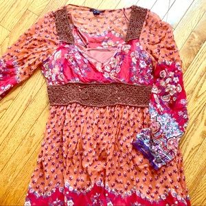 Folksy Dress with Underslip